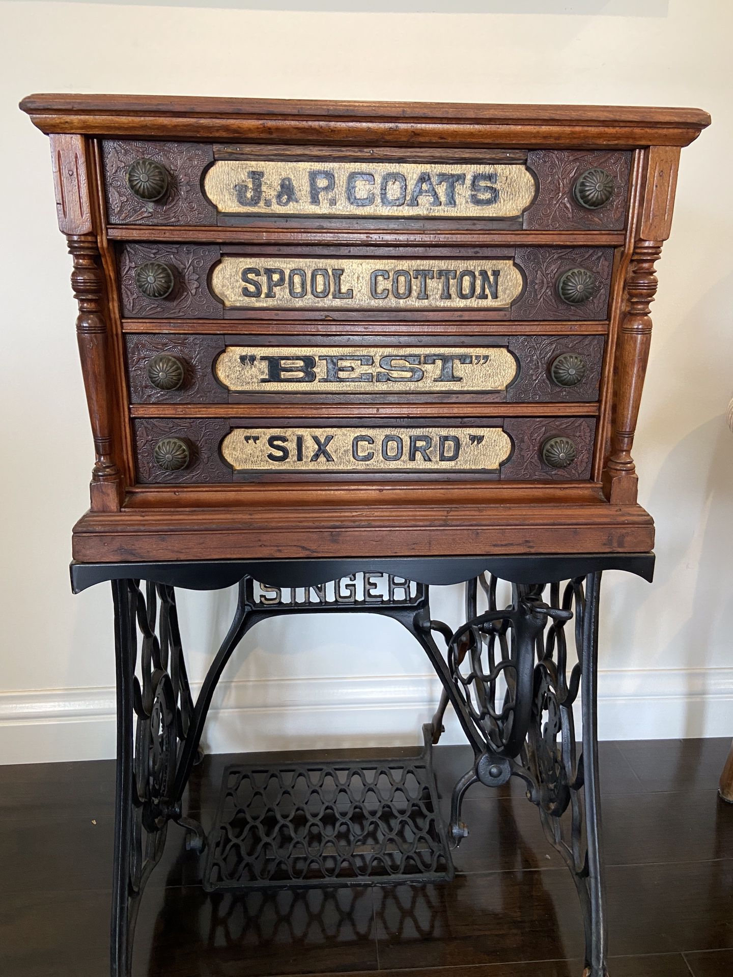 Antique J & P Coates Thread Cabinet