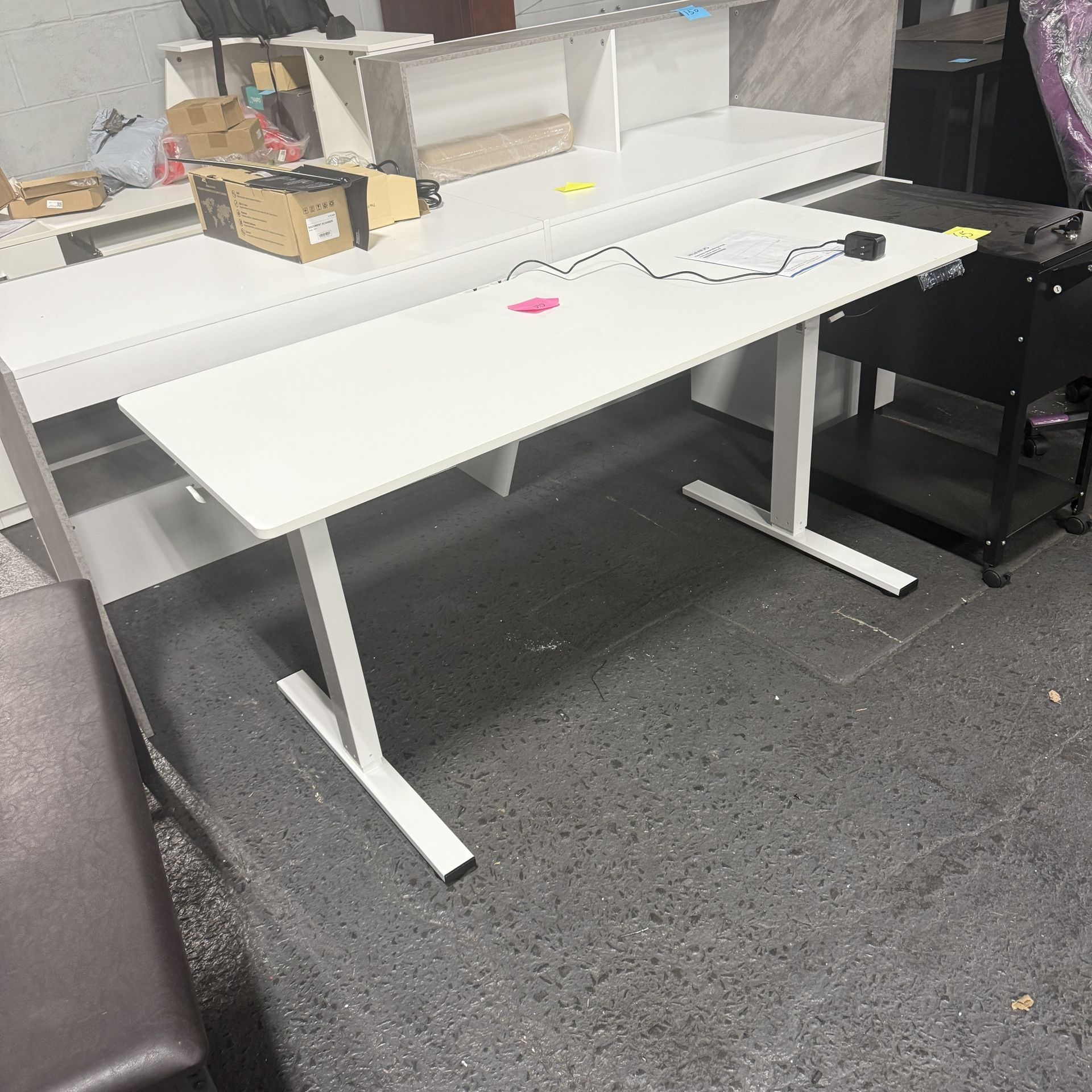 HUANUO Electric Standing Desk, 60" x 24" Whole Piece Desktop, Adjustable Height Computer Desks, 4 Height Memory Settings, Sit Stand Up Desk for Home O