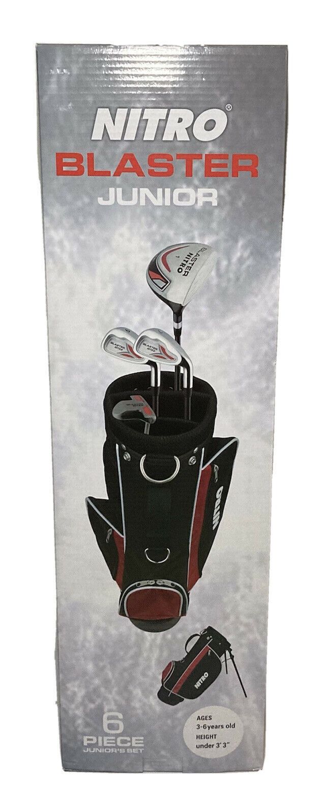 Nitro Blaster Junior 6 Pc Golf Set ~ NEW with Stand Bag Ages 3-6