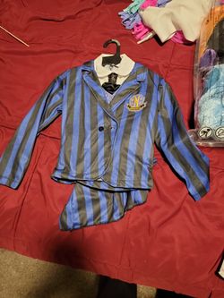 Girls Enid Wednesday Costume With Wig