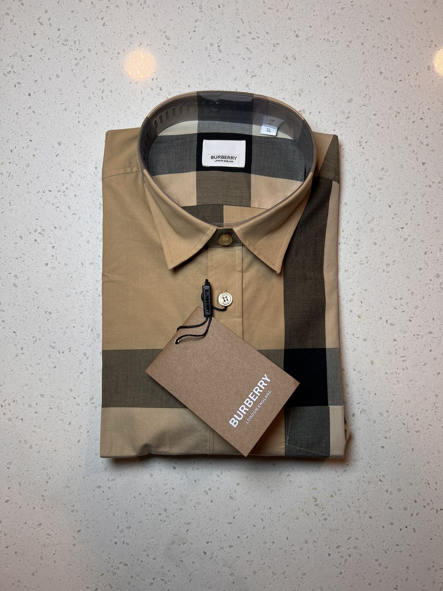 Burberry Men Check Cotton Dress Shirt