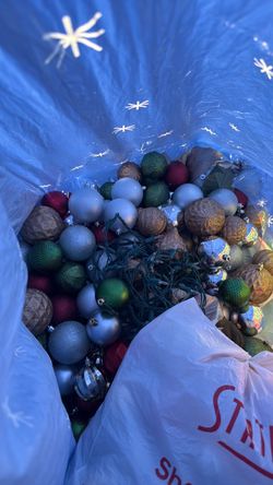Christmas Ornament Lot with String Lights