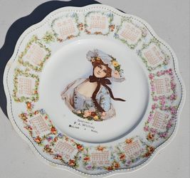 Kent M.L. Etchison Fredrick MD 9" 1909 Portrait Calander Plate, Beautiful Condition.