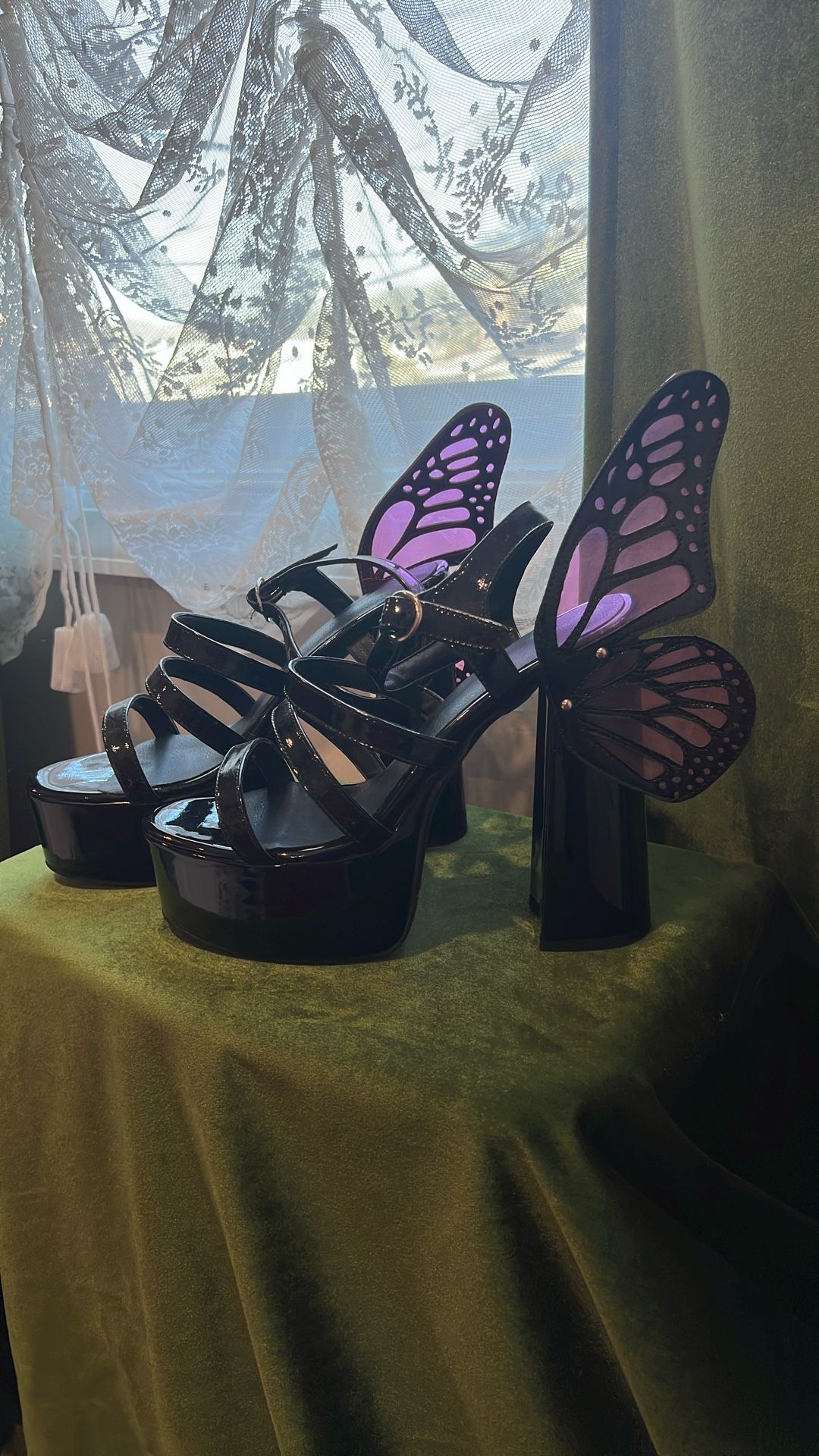 Chunky Butterfly Heels sz 12