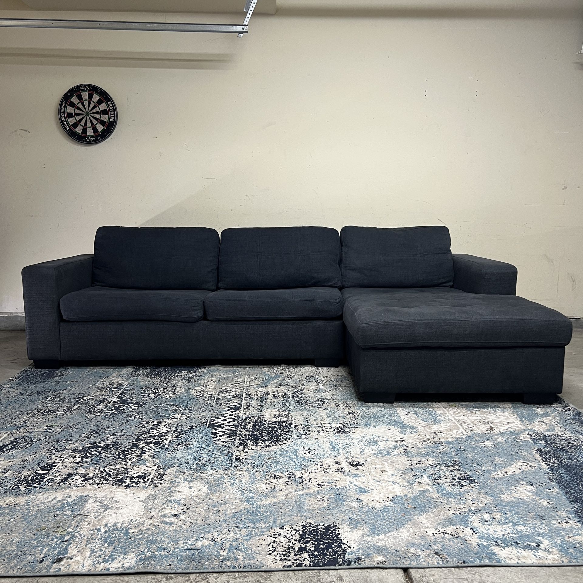 Sectional Sofa Couch Chaise with Pull Out Bed Delivery Available 🚚