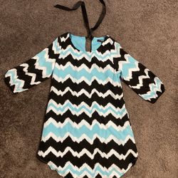 Girl's Beautiful Chevron Shirt Dress - Size 12- Like New