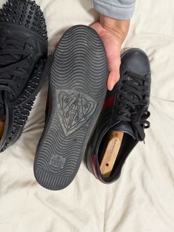 Gucci Black Leather Low-Top Sneakers 8.5