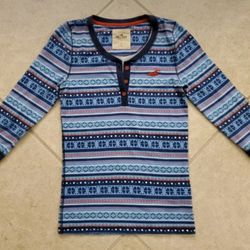 Women's Hollister Sleep Pajama Shirt Top Size S Blue