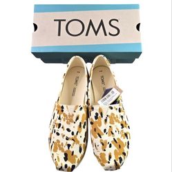 TOMS Alpargata Buckthorn Brown Abstract Cow Ortholite Slip-ons Women's Size 8 Or 6