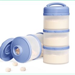 Termichy Stackable Formula Dispenser Portable Milk Powder Container, 2 Pack, Blue
