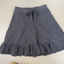 Neige Girls Size 4 Gray Knit Ruffle Skirt