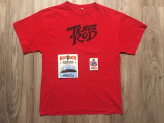 RARE - HOT ROD FILM PREMIERE - T-SHIRT - MOUSTACHE - BUTTON
