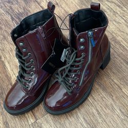 Combat boots - wine Color  NEW