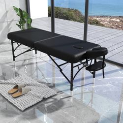 ABET Massage Table 28 Inch Wide, Spa Tattoo Bed, Memory Foam PU Leather Professional 2 Fold Portable Facial Esthetician Salon Bed with Carrying Bag & 