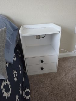 Bedside unit with charging plug and two USB charging