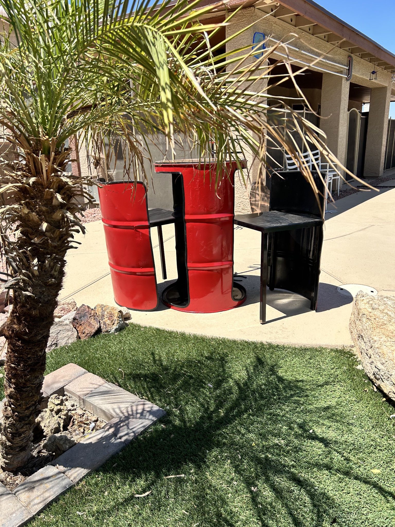 Oil Barrel Table Set