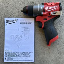 Milwaukee Fuel M-12 1/2 Hammer Drill Driver. Tool Only 3404-20