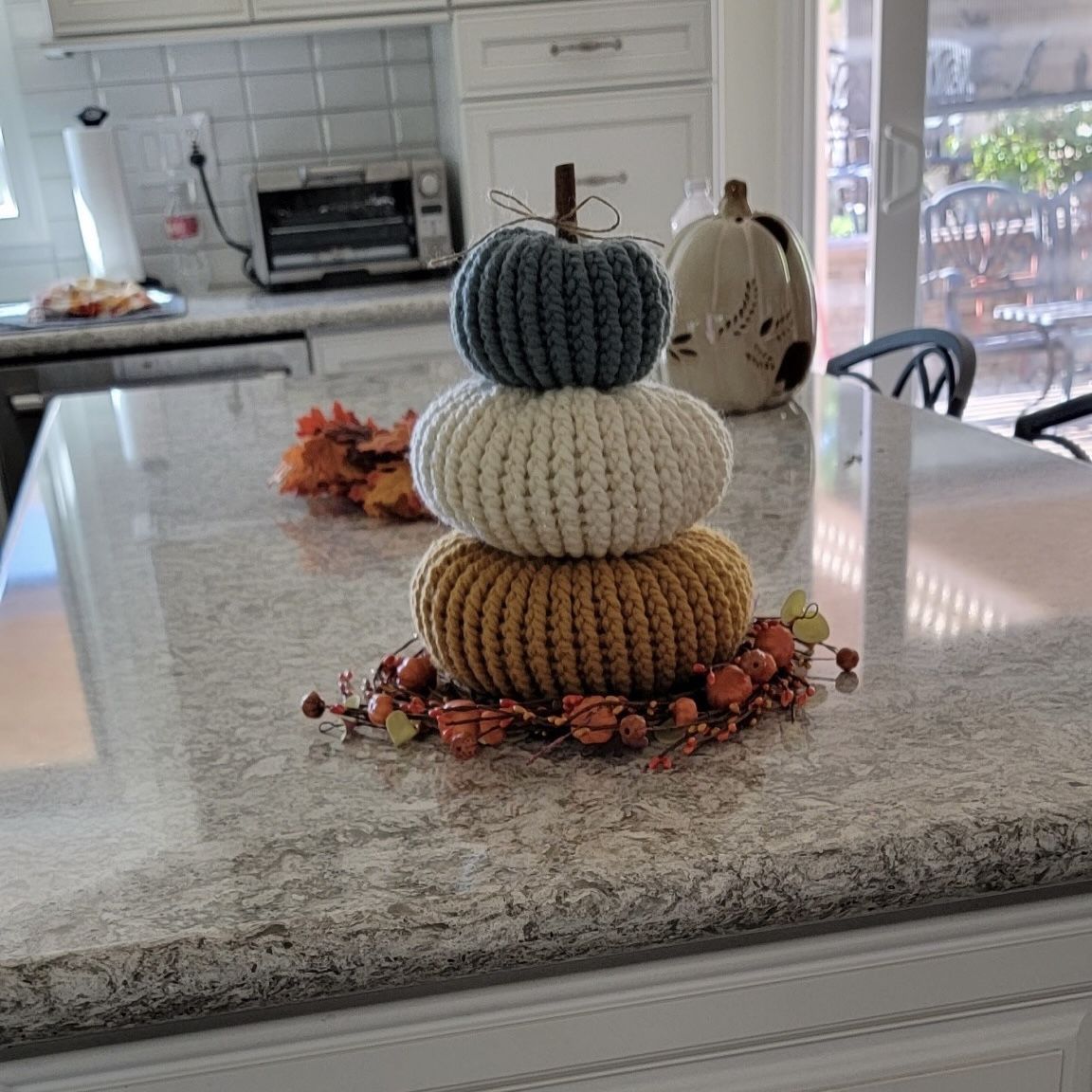 cute handmade 3 set pumpkin stack