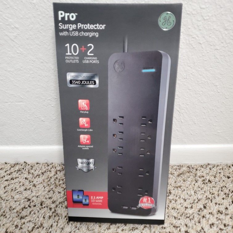 Jasco Pro Surge Protectors (NEW) - 10 Outlets + 2 USB Ports