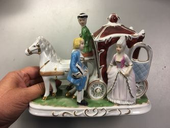 Horse & Carriage ceramic figurine