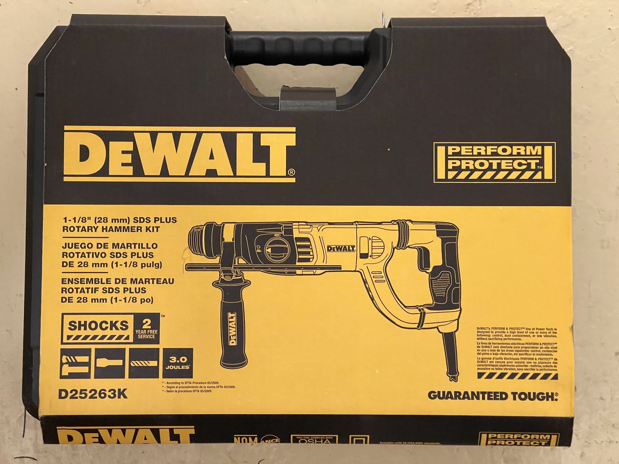 Dewalt Rotary Hammer Drill With Shocks, D-Handle, SDS, 1-1/8-inch