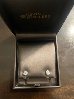 14k white gold lab diamond earrings