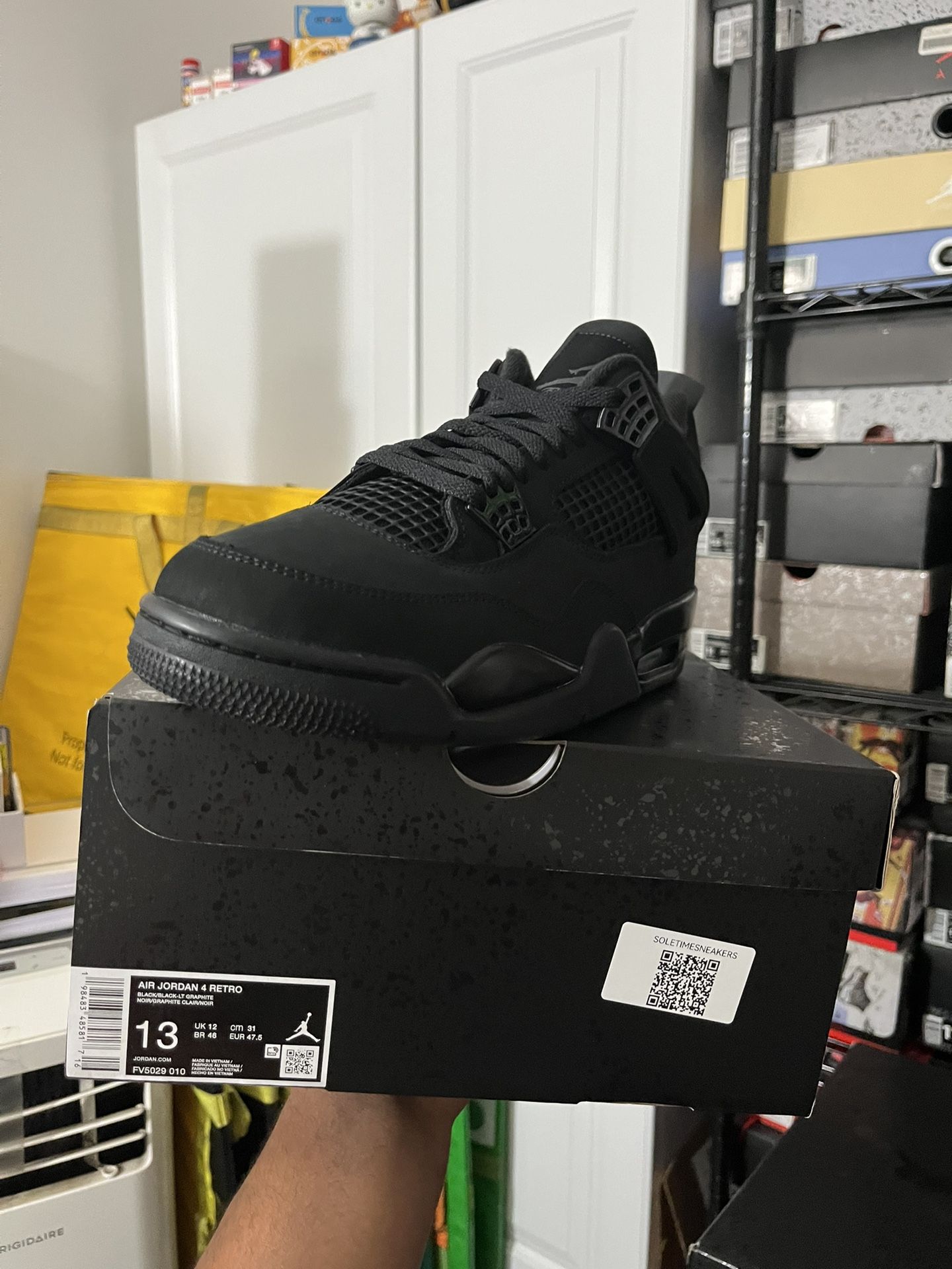 nike air jordan 4 black cat size 13 deadstock ds brand new og all included 