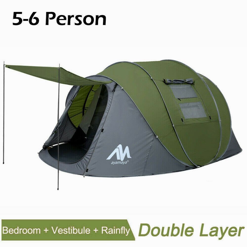 5-6 Person Instant Pop Up Waterproof Tent For Family Backpacking Hiking Camping