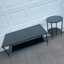 Black IKEA Glass Table Set