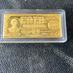 1922 $500 Gold Certificate Ingot layered in 24k Gold