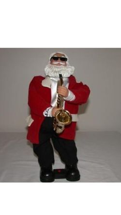 Santa playing saxophone