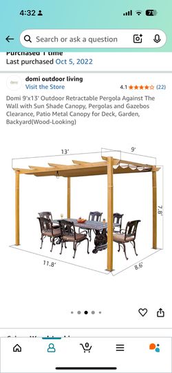 ALUMINUM LOOK LIKE WOOD PERGOLA (PARTS)