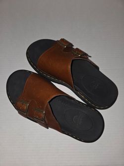 Dr. Martens Brown Leather Slide Sandals