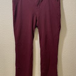 Burgundy LaneBryant Women’s Pants Stretch Zipper 96%Cotton 4%Spandex sz 20