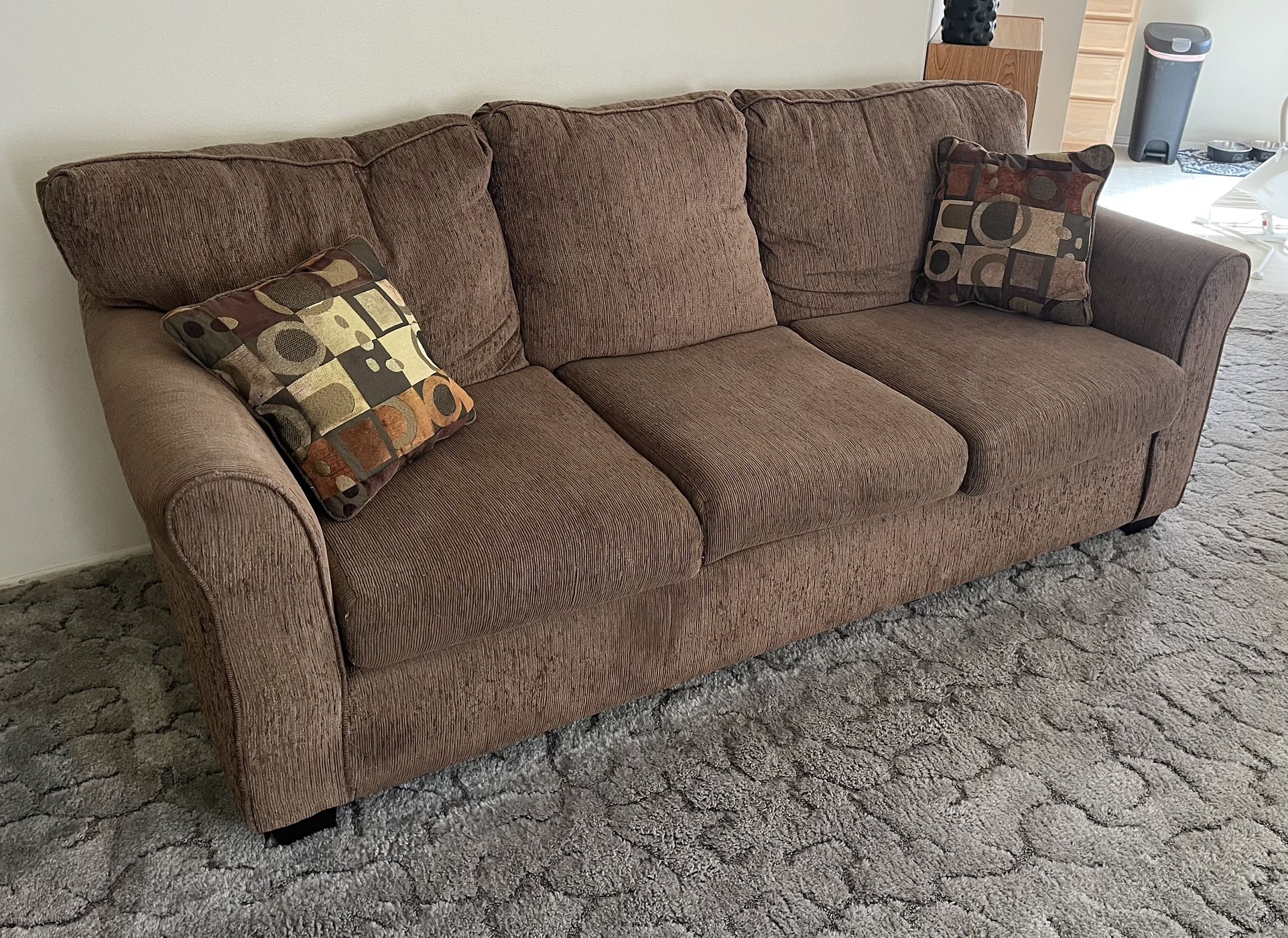 Comfy Couch With Throw Pillow