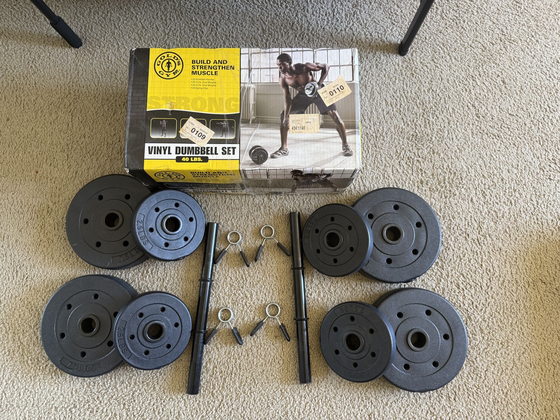 Vinyl Dumbbell Set 40 lbs