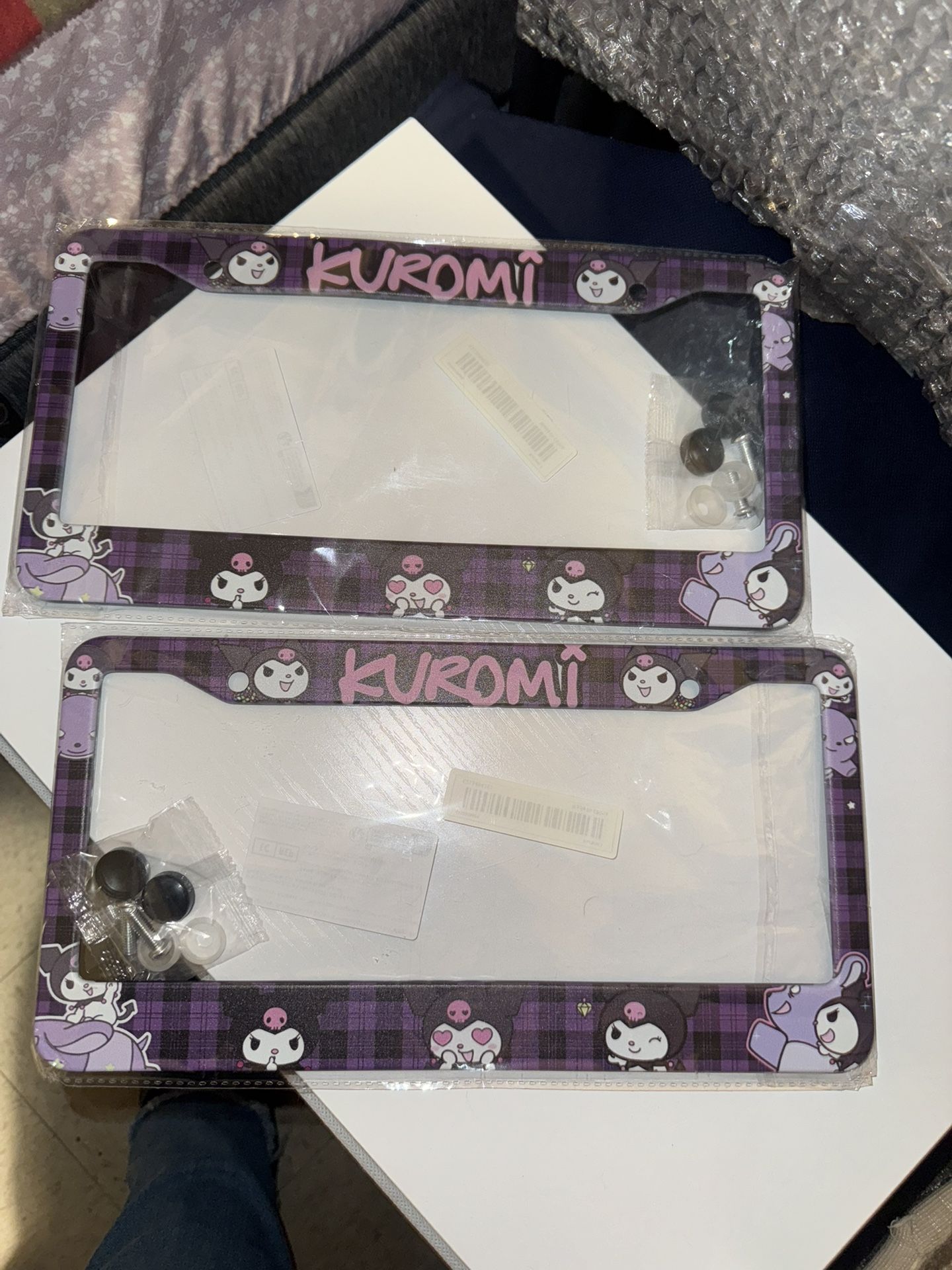 2pc Kuromi PLASTIC License Plate Frames