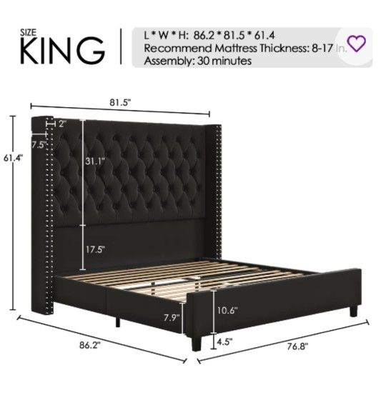 King Size Bed Frame NEW -$250 -Today Only