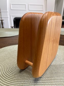 Mid century modern handmade wood napkin holder