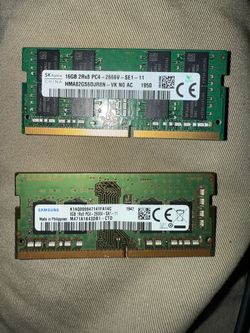 24GB (16GB + 8GB) Laptop RAM DDR4