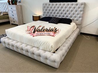 New queen bed frame with matress