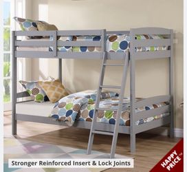Twin bunk bed frame and mattresses