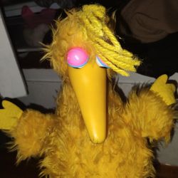 Vintage Big Bird Plush With Pull String Sesame Street Read Description 