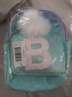 Ombre cat initial mini backpack