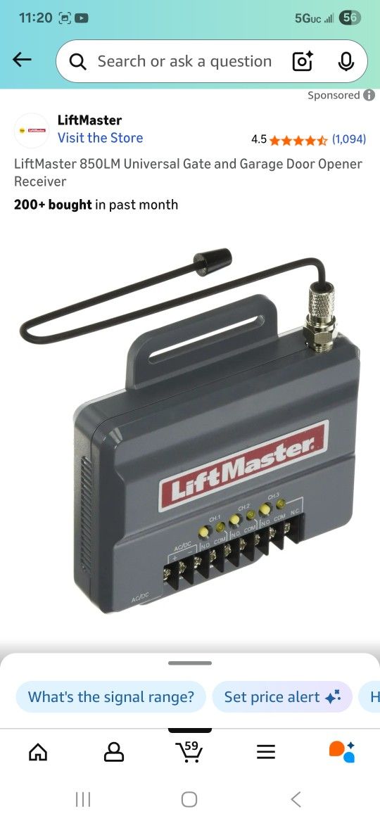 LiftMaster 850LM Universal Gate and Garage Door Opener Receiver
200+ bought in past month