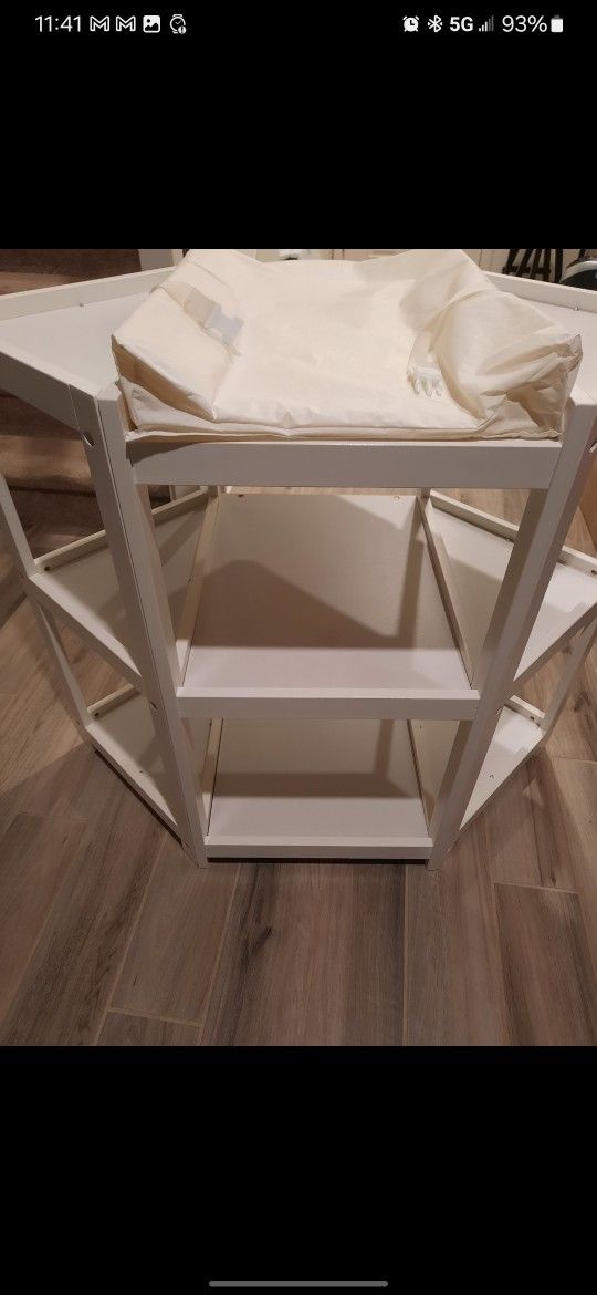 Badger Basket Diaper Corner Baby Changing Table - White -