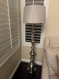 Floor Lamp with Gray Shade (62.5” Tall)