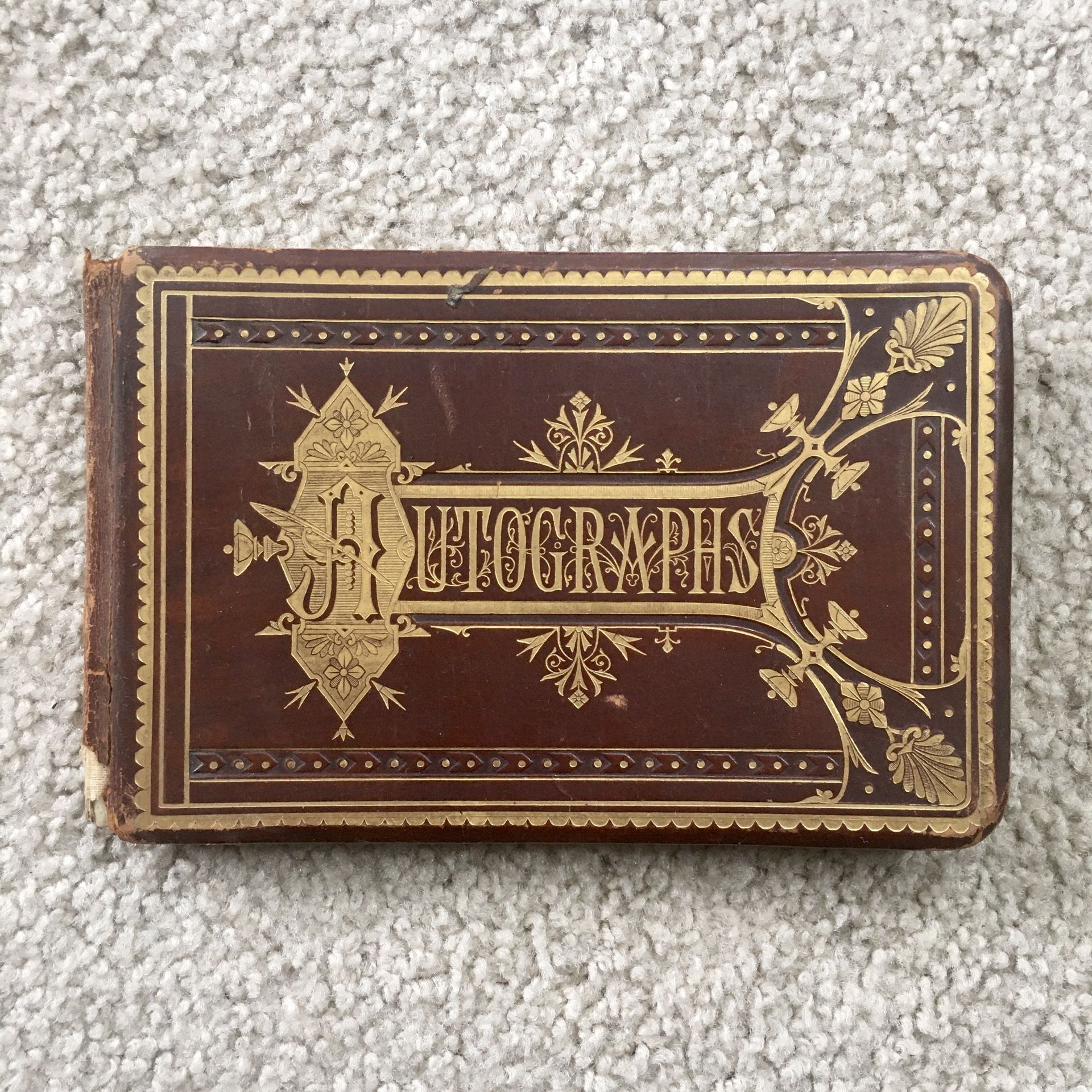 Antique 1877 PARAGON AUTOGRAPH ALBUM - Milford NJ - Phillipsburg NJ - Philadelphia PA - RARE!!