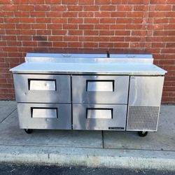 True TPP-AT-67D-4 Solid 4 Drawer Refrigerated Pizza Prep Table, 67"