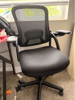 Mesh Office Chair with Flip-Up Arms